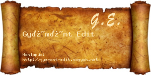 Gyémánt Edit névjegykártya